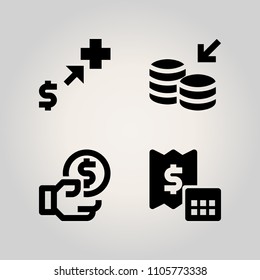 Banking icon set. credit, fund, subtotal and accounting illustration vector icons for web and design