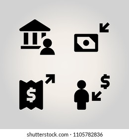 Banking icon set. customer, symbol, phone and transportation illustration vector icons for web and design