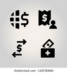 Banking icon set. data, rich, calculation and screen illustration vector icons for web and design