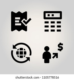 Banking icon set. diary, total, icon and paying illustration vector icons for web and design