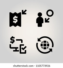 Banking icon set. dollar, bank, customer and document illustration vector icons for web and design