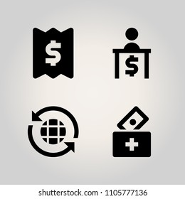 Banking icon set. e-commerce, customer, healthcare and help illustration vector icons for web and design