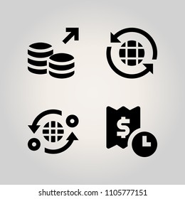 Banking icon set. euro, internet, pay and computer illustration vector icons for web and design