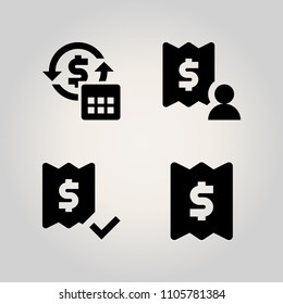 Banking icon set. exchange, up, store and receipt illustration vector icons for web and design