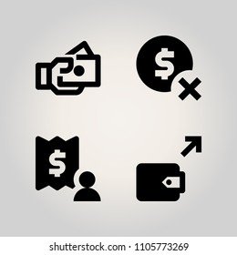 Banking icon set. file, hands, sale and dollar illustration vector icons for web and design