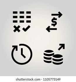 Banking icon set. finance, security, executive and 2018 illustration vector icons for web and design