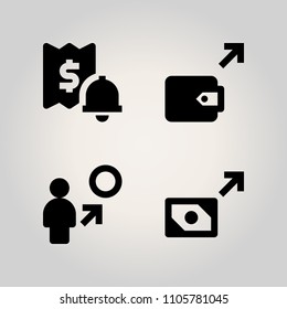 Banking icon set. hand, budget, tax and payment illustration vector icons for web and design