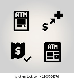 Banking icon set. hand, calculation, invoice and love illustration vector icons for web and design