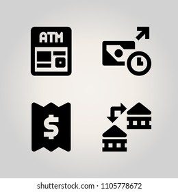 Banking icon set. hands, paying, closeup and withdrawal illustration vector icons for web and design