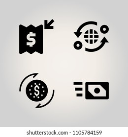Banking icon set. illustration, quote, payment and buy illustration vector icons for web and design