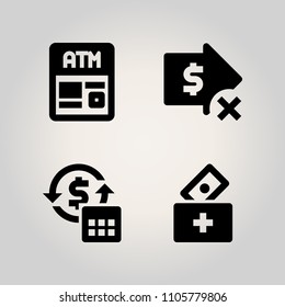 Banking icon set. internet, hands, volunteer and flat illustration vector icons for web and design