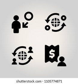 Banking icon set. invoicing, invoice, hand and success illustration vector icons for web and design