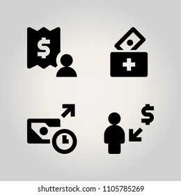 Banking icon set. label, paying, container and electronic illustration vector icons for web and design