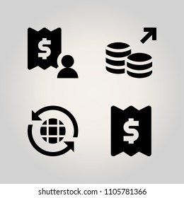 Banking icon set. loan, concept, save and bitcoin illustration vector icons for web and design