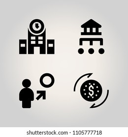 Banking icon set. management, executive, businessman and invest illustration vector icons for web and design