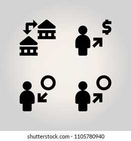 Banking icon set. money, cryptocurrency, coin and cash illustration vector icons for web and design