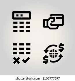 Banking icon set. money, time, problem and male illustration vector icons for web and design