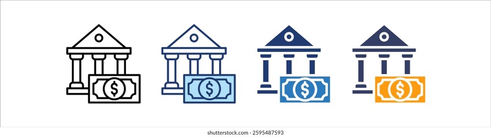 Banking Icon Set Multiple Style Collection