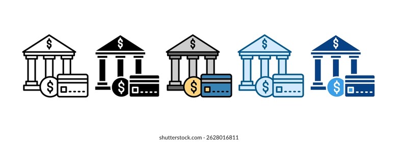 Conjunto de ícones bancários Coleção de vários estilos