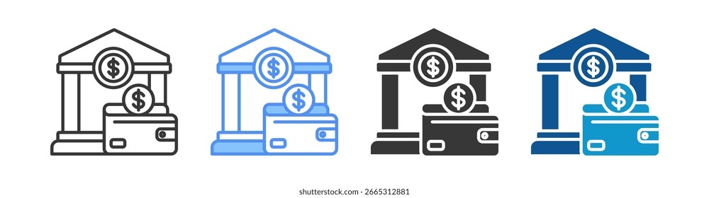 Conjunto de iconos bancarios Colección de estilo múltiple