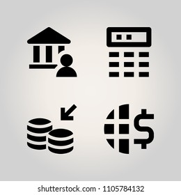 Banking icon set. network, bank, hand and earnings illustration vector icons for web and design