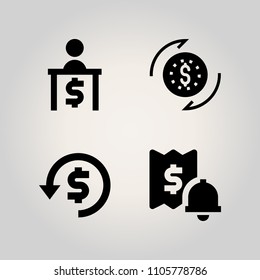Banking icon set. network, hand, finance and management illustration vector icons for web and design