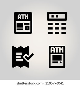 Banking icon set. object, teller, tax and agreement illustration vector icons for web and design