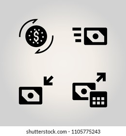 Banking icon set. paper, currency, expense and corporate illustration vector icons for web and design