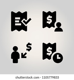 Banking icon set. price, receipt, currency and minimal illustration vector icons for web and design