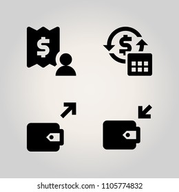 Banking icon set. purchase, quote, mobile and cash illustration vector icons for web and design