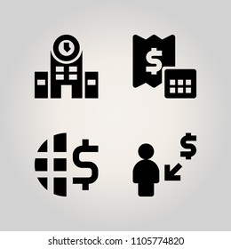 Banking icon set. rate, total, vector and object illustration vector icons for web and design