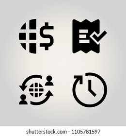 Banking icon set. retro, deadline, document and loan illustration vector icons for web and design