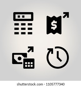 Banking icon set. screen, bookkeeping, security and debit illustration vector icons for web and design
