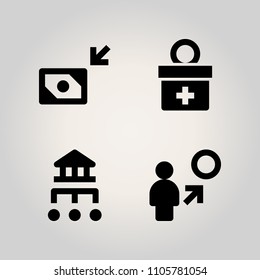 Banking icon set. subtotal, box, billing and glass illustration vector icons for web and design