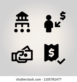 Banking icon set. success, paper, electronic and agreement illustration vector icons for web and design