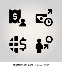 Banking icon set. symbol, cash, file and price illustration vector icons for web and design