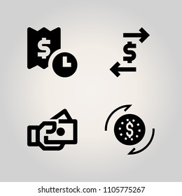 Banking icon set. symbol, service, lifestyle and hands illustration vector icons for web and design