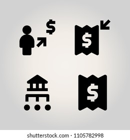 Banking icon set. symbol, total, calculation and businessman illustration vector icons for web and design