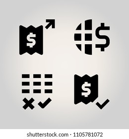 Banking icon set. ui, euro, holiday and bill illustration vector icons for web and design