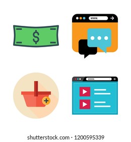 banking icon set. vector set about browser, e commerce and money id icons set.