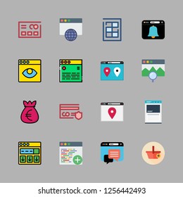 banking icon set. vector set about e commerce, money bag, finance book and browser icons set.