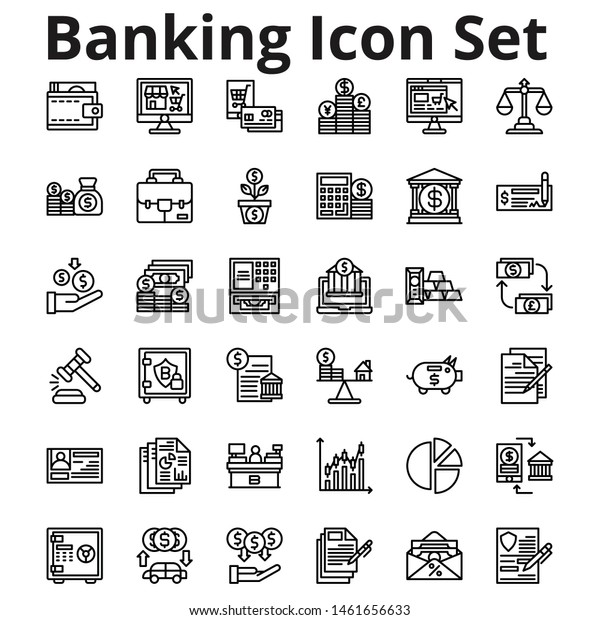 Banking Icon set for\
your creative designs