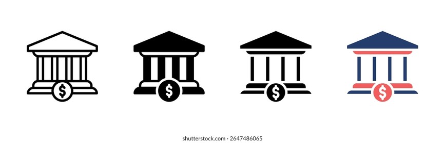 Banking icon sheet multiple style collection