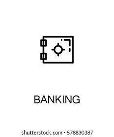Banking icon. Single high quality outline symbol for web design or mobile app. Thin line sign for design logo. Black outline pictogram on white background