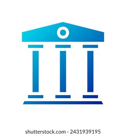 Banking icon solid gradient blue business illustration vector element and symbol perfect.