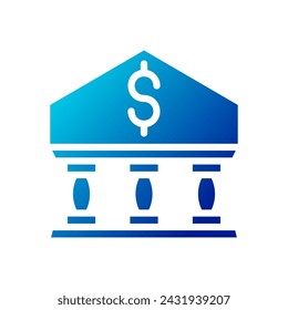 Banking icon solid gradient blue business illustration vector element and symbol perfect.