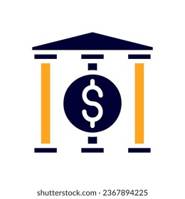 Banking icon solid orange black business illustration vector element and symbol perfect.