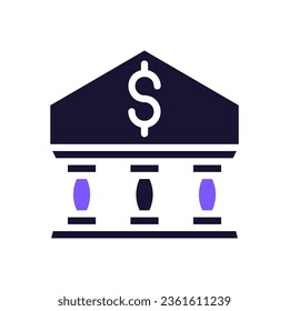 Banking icon solid purple black illustration vector element and symbol perfect.