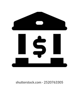 ícone bancário. ícone de glifos vetoriais para o design de seu site, celular, apresentação e logotipo.