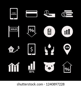 banking icon. banking vector icons set money hand, percent up, cyber monday mobile and dollar coins